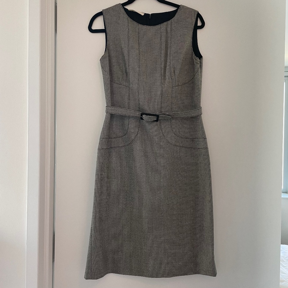 Valentino Couture - Vintage Wool houndstooth belted dress 6